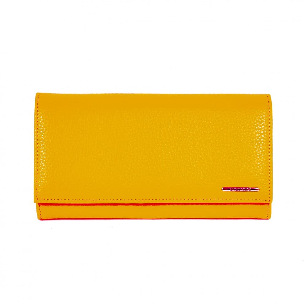 Дамско портмоне ENZO NORI модел CLASSIQUE естествена кожа жълт